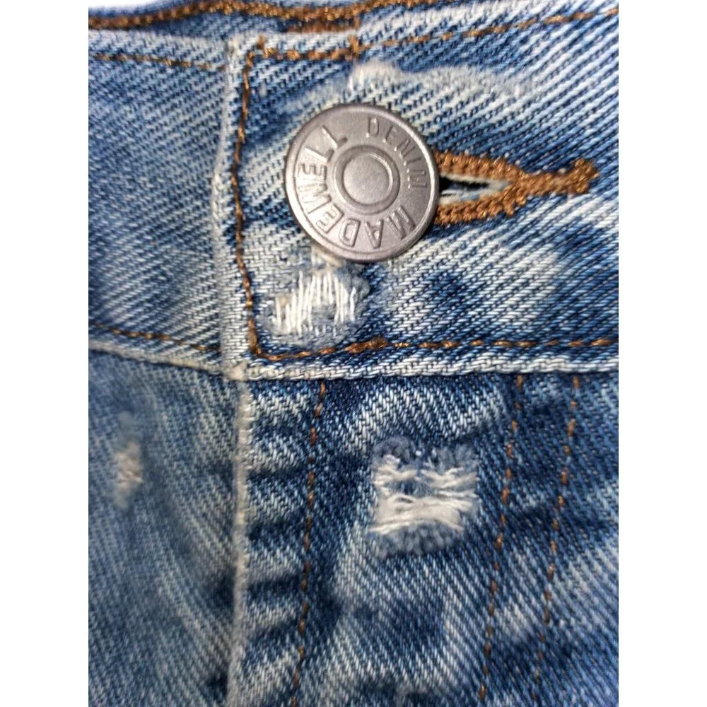 Madewell Women's The Perfect Jean High Rise Distressed Shorts Light Wash  Sz 2 - Picture 5 of 11